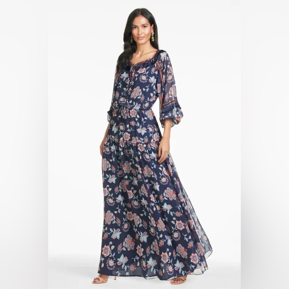 Anthropologie Sachin And Babi Boho Floral print Maxi Dress